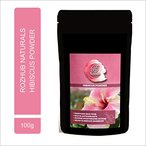 Rozhub Naturals Hibiscus Powder For Pimple Free Clear Skin, Silky Hair, 100 Gm