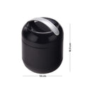 oliveware Bella Lunch Box, 3 Stainless Steel Containers 300ml Each, Insulated Body with Carry Handle, Leak Proof, Complete Meal Hot Case (Black)