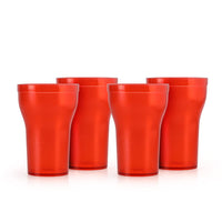Oliveware Boom Jug | Red | 4000 ML Capacity | with a Set of 4 Glasses | BPA Free Premium Range | for Fridge - Home & Office