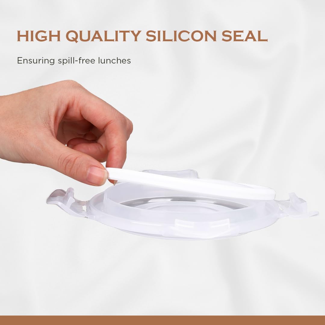 Oliveware Food Storage Container | Round Container | 400 ml| Air-Tight Fridge Organizer Case | BPA-Free Locking Lids | Microwave & Freezer Safe | Leak Proof Food Storage Meal Prep Containers