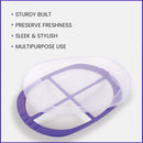 Oliveware Pearl Square Tray with Airtight Lid for Serving Dry Fruits, BPA Free, Storage & Serving Snacks, Dry Fruits, Biscuits, Candy, 4 Compartments (4x150 ml) - Voilet