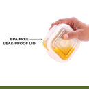 SOPL-OLIVEWARE Deluxe Glassware Lunchbox, Borosilicate Glass Containers, Microwave Safe & Leak Proof, 2 Containers with BPA Free Airtight Lid (320ml) Each - Blue