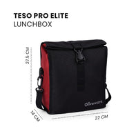 SOPL-OLIVEWARE Teso Elite Pro Lunch Box with Steel Cutlery, BPA Free Lids,Microwave Safe,Inside Steel Containers(290ml, 450ml & 600ml),Plastic Pickle Box (130ml),Steel Water Bottle(750ml) -Mahroon
