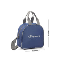 SOPL-OLIVEWARE Steel Mate Lunch Box, Leak Proof, 3 Stainless Steel containers with BPA Free Lids (300ml, 400ml & 535ml), Steel Tumbler (375ml), Fabric Bag - Blue