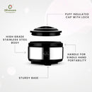 oliveware SOPL (Logo) with Device Glory Sturdy Base High Grade Classic Insulated Casserole with Insulated Lid, Stainless Steel, Easy to Carry Handle (Silver, Brown, 1200 ml)