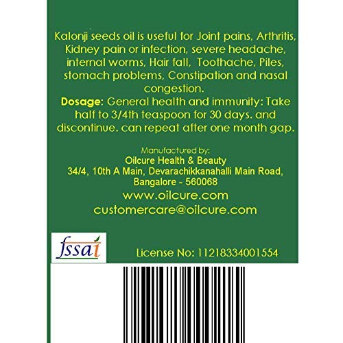 Oilcure Kalonji Oil Edible Cold Pressed