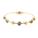 Gold Evil Eye Diamond Magnetic Stainless Steel Waterproof Bracelet