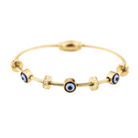 Gold Evil Eye Diamond Magnetic Stainless Steel Waterproof Bracelet