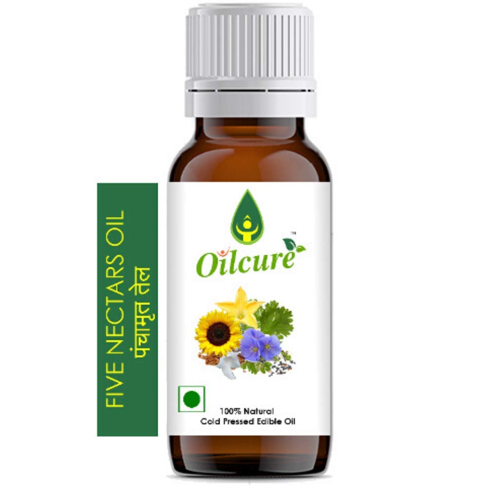 Oilcure Five Nectar Oil | 5 Seed Oil | 500 ml | Cold Pressed | Coriander, Sunflower, Pumpkin, Black Sesame & Flax Seed Oil