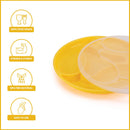 oliveware Majestic Snaks & Dry Fruit Candy Tray with Airtight Lid, BPA Free Plastic, 4 compartments (4x300 ml), Store & Serve - Yellow