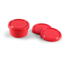 Oliveware Air Tight Lids for Benny Container | Set of 3 | Spill Proof | Leak Proof | For 290ml, 450ml, 600ml | Dishwasher & Freezer Safe (Red)