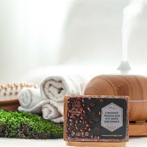 Rozhub Naturals Coffee Handmade Soaps - Energizing and Exfoliating - 100 Gm (Pack of 4)