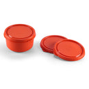 Oliveware Air Tight Lids for Benny Container | Set of 3 | Spill Proof | Leak Proof | For 290ml, 450ml, 600ml | Dishwasher & Freezer Safe (Orange)