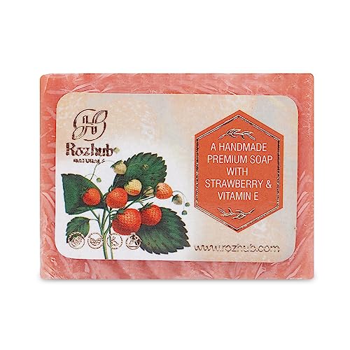 Rozhub Naturals Strawberry Handmade Soaps - Sweet and Nourishing - 100 Gm (Pack of 4)