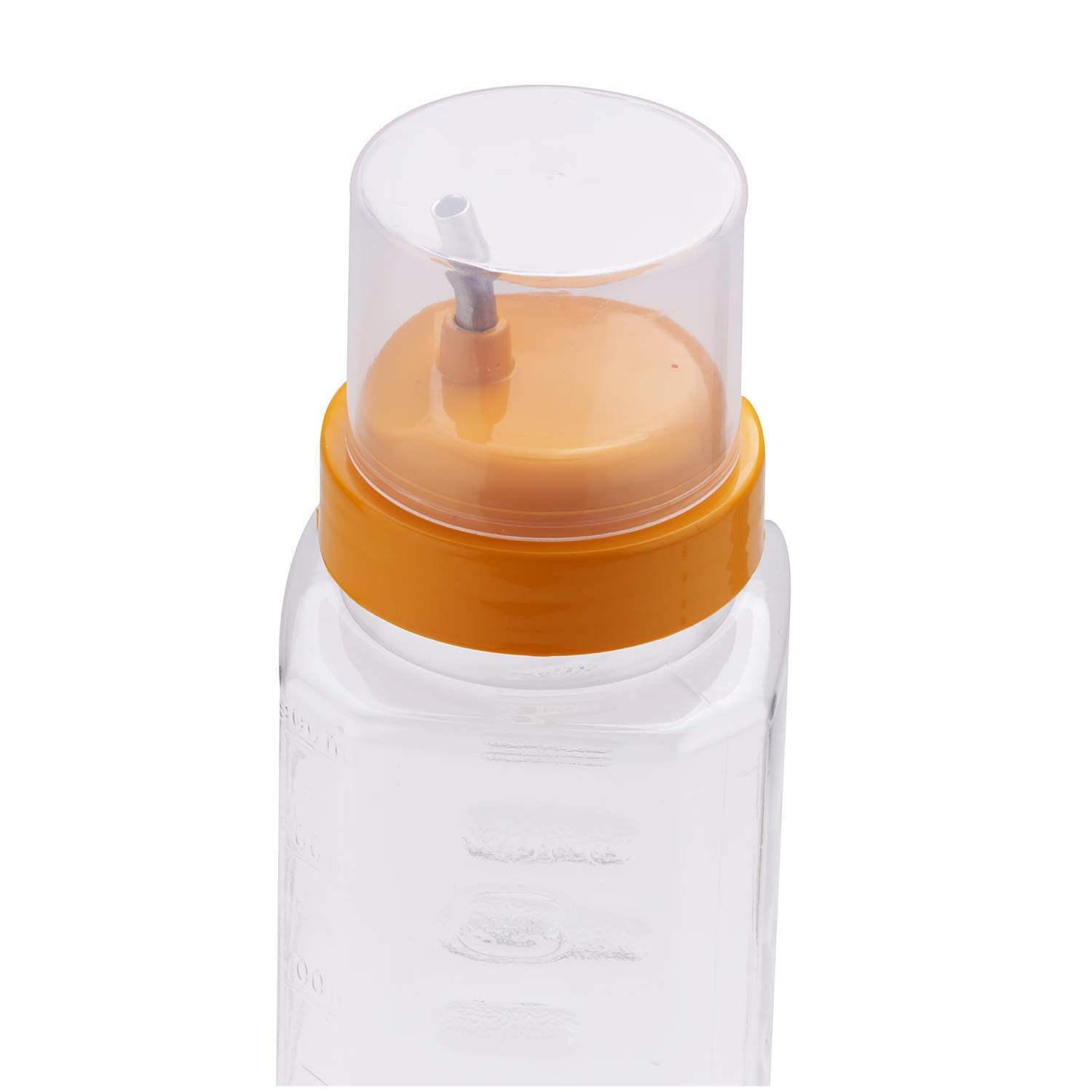 oliveware Oil Dispenser - Yellow | Easy to Pour | Leak-Proof | Oil Container Transparent | 1000 ml Capacity | Anti Skid & No Spill Bottle