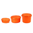 oliveware SOPL (logo) with Device Benny Microwave Containers with BPA Free Airtight Lid, Leak Proof, 3 Inner Steel Container (290 ml, 450 ml & 600 ml), Home & Office Use - Orange