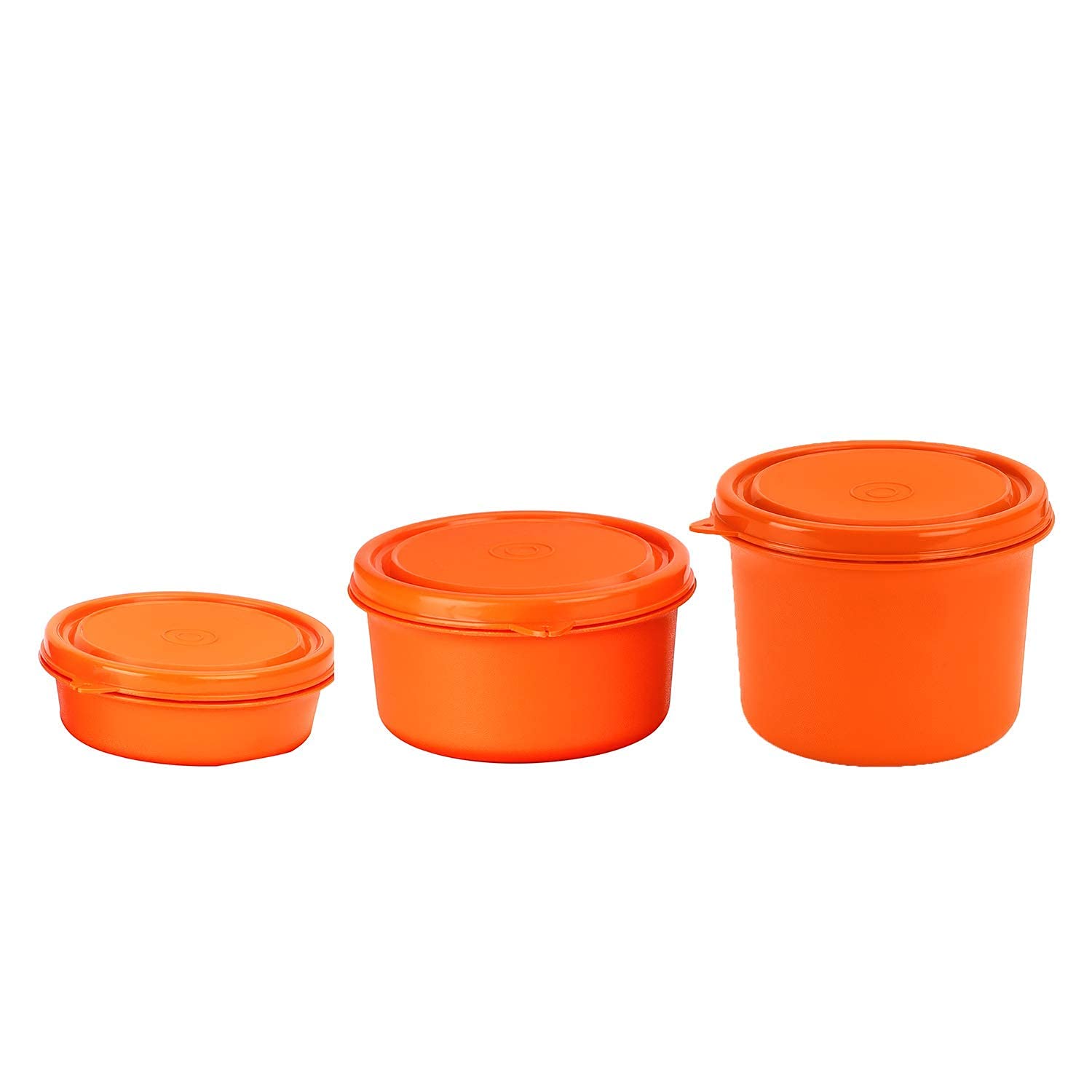 oliveware SOPL (logo) with Device Benny Microwave Containers with BPA Free Airtight Lid, Leak Proof, 3 Inner Steel Container (290 ml, 450 ml & 600 ml), Home & Office Use - Orange