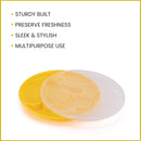 oliveware Majestic Snaks & Dry Fruit Candy Tray with Airtight Lid, BPA Free Plastic, 4 compartments (4x300 ml), Store & Serve - Yellow