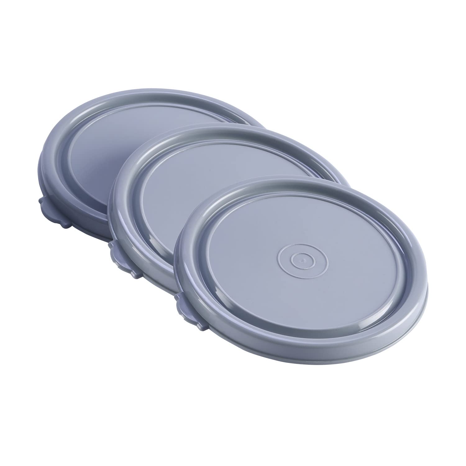 Oliveware Air Tight Lids for Benny Container | Set of 3 | Spill Proof | Leak Proof | For 290ml, 450ml, 600ml | Dishwasher & Freezer Safe (Grey)