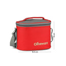 oliveware Mayo Lunch Box, 3 Stainless Steel Containers with BPA Free Lids (300ml, 300ml, 580ml), Plastic Sipper (450ml), Leak Proof, Full Meal & Easy to Carry - Red