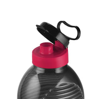 Oliveware King 2 Litre Water Bottle | For Home, Office & Gym | 2000 ML Jumbo Size | Sturdy with Holder | BPA Free Premium Bottle | Best Big 2L Bottle - Black Pink