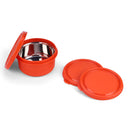 Oliveware Air Tight Lids for Benny Container | Set of 3 | Spill Proof | Leak Proof | For 290ml, 450ml, 600ml | Dishwasher & Freezer Safe (Orange)