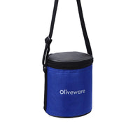 SOPL-OLIVEWARE Retro Premium Lunch Box | Stainless Steel | 3 containers | with Stylish Carry Bag | for Office, School | - (LB88CW) (Blue)