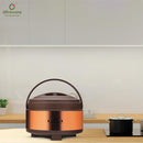 SOPL- Oliveware (logo) with Device Glory Puff Insulated Casserole | Stainless Steel | Sturdy Base | Keeps Chapati, Food, Curry | Easy to Carry Handle (Brown, 2500 ml)