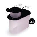 Oliveware Modular Storage Containers, BPA Free, For Pulses, Rice, Dal, Atta & Flour, Set of 4 (2x1800ml, 2x180ml) - Black