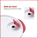 oliveware Micro Dynasty Containers with Air Vent Lid, Microwave & Dishwasher Safe, BPA Free, Store and Serve, Set of 2 (1 Big 2000ml & 1 Small 900ml) - Maroon