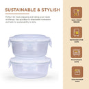 Oliveware Food Storage Container| Set of 2 |Round Containers |400ml each|Air-Tight Fridge Organizer Case |BPA-Free Locking Lids |Microwave & Freezer Safe |Leak Proof Food Storage Meal Prep Containers