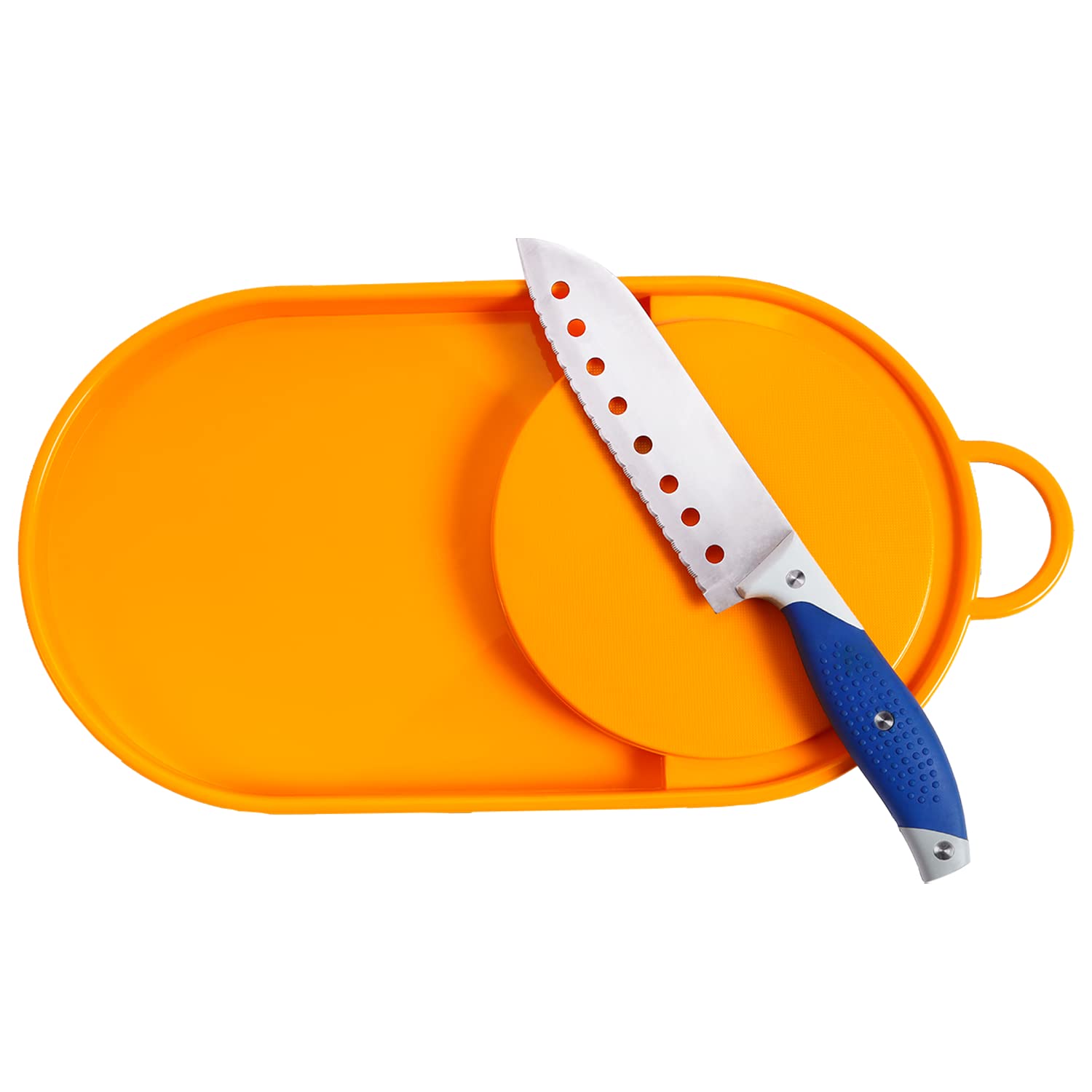 Oliveware Clap Chopping Board with Tray, BPA Free, for Meats, Salads & Fruits, Easy to Use & Clean - (Yellow)