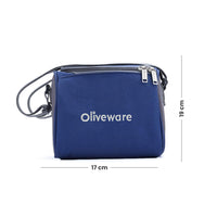 SOPL-OLIVEWARE Milano Lunch Box, Leak Proof, 3 Stainless Steel Containers with BPA Free Lids (300ml, 450ml, 600ml), Steel Spoon & Tumbler (400ml), Fabric Bag - Blue