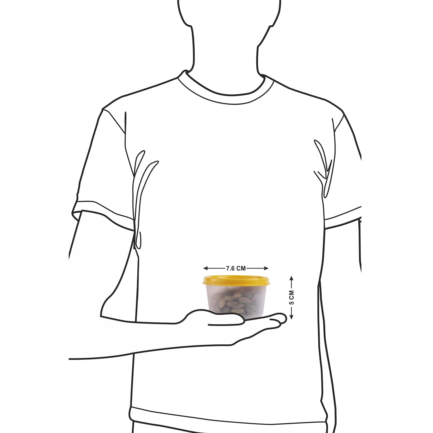 Oliveware Modular Storage Containers, BPA Free, For Pulses, Rice, Dal, Atta & Flour, Set of 4 (2x1800ml, 2x180ml) - Yellow