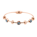 Rose Gold Evil Eye Diamond Magnetic Bracelet |Stainless Steel , Hypo-allergenic, Waterproof Bracelet