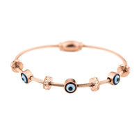 Rose Gold Evil Eye Diamond Magnetic Bracelet |Stainless Steel , Hypo-allergenic, Waterproof Bracelet