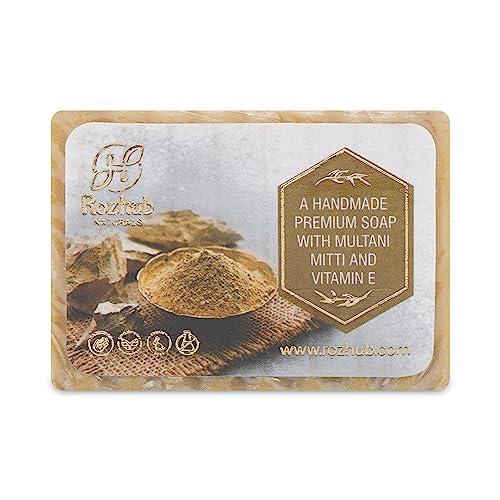 Rozhub Naturals Multani Mitti handmade Natural Soap - Soothing and Purifying Soap for Sensitive Skin, 100 Gm (Pack Of 4)
