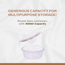 Oliveware Food Storage Container | Round Container | 400 ml| Air-Tight Fridge Organizer Case | BPA-Free Locking Lids | Microwave & Freezer Safe | Leak Proof Food Storage Meal Prep Containers