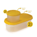 Oliveware Modular Storage Containers with Airtight Lid, BPA Free, For Pulses, Rice, Dal & Atta, Set of 4 (2x600ml, 2x180ml) - Yellow