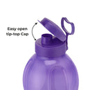 Oliveware Premium Plastic Water Bottle, 1000ML, 2L, Set of 2, Green And Purple Mix