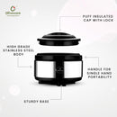 oliveware Glory Insulated Casserole | High Grade Stainless Steel | Insulated | Steel Interior | Puff Insulated Lid | Keeps Chapati, Food, Curry | Easy to Carry Handle | Sturdy Base | 2500 ml