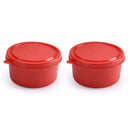 oliveware SOPL (Logo) with Device Benny Containers with BPA Free Airtight Lid, Inside Steel Container, Microwave Safe & Leak Proof, Home & Office Use, Set of 2 (450ml) - Red