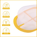 Oliveware Pearl Square Tray with Airtight Lid for Serving Dry Fruits, BPA Free, Storage & Serving Snacks, Dry Fruits, Biscuits, Candy, 4 Compartments (4x150 ml) - Yellow