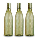 oliveware Honeycomb Design Premium PET Water Bottle With Better Grip, BPA Free & 100% Leak Proof, 1 Litre Bottle, For Home & Office Use, Pack of 3 - Grey