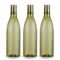 oliveware Honeycomb Design Premium PET Water Bottle With Better Grip, BPA Free & 100% Leak Proof, 1 Litre Bottle, For Home & Office Use, Pack of 3 - Grey