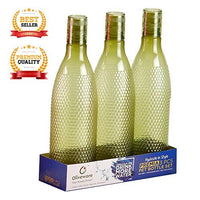 oliveware Honeycomb Design Premium PET Water Bottle With Better Grip, BPA Free & 100% Leak Proof, 1 Litre Bottle, For Home & Office Use, Pack of 3 - Grey