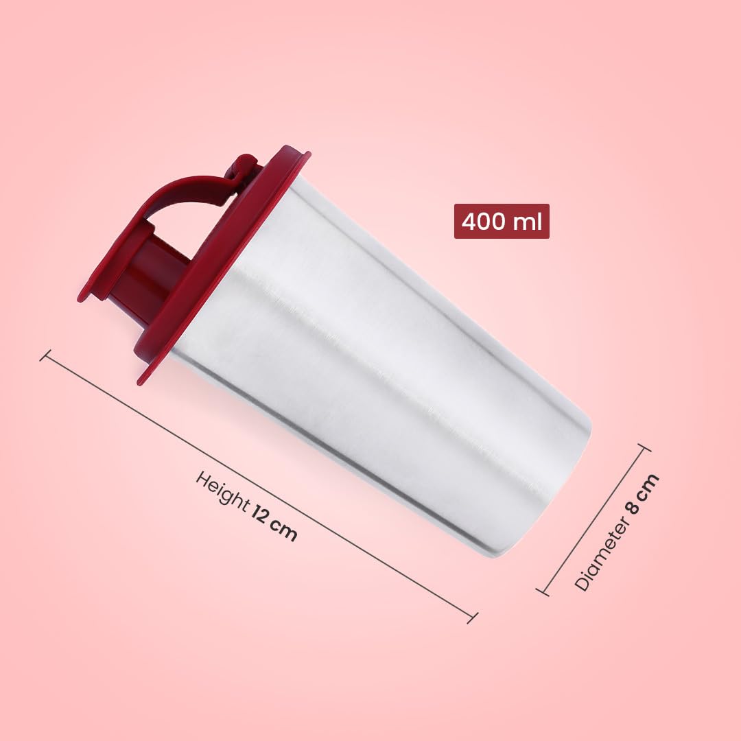 SOPL-OLIVEWARE Fancy Stainless Steel Tumbler with Lid (Mahroon)