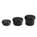oliveware with Device Benny Microwave Containers with BPA Free Airtight Lid, Leak Proof, 3 Inner Steel Container (290 ml, 450 ml & 600 ml), Home & Office Use - Black, Plastic