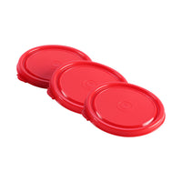 Oliveware Air Tight Lids for Benny Container | Set of 3 | Spill Proof | Leak Proof | For 290ml, 450ml, 600ml | Dishwasher & Freezer Safe (Red)