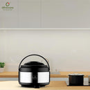 oliveware SOPL (Logo) with Device Glory Sturdy Base High Grade Classic Insulated Casserole with Insulated Lid, Stainless Steel, Easy to Carry Handle (Silver, Brown, 1200 ml)